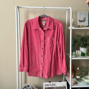 Pink Corduroy LL Bean Button up